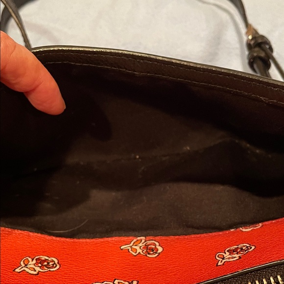 Coach Orange Floral Pattern Crossbody Bag - Picture 4 of 5